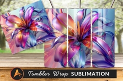 Luminous Artistic Flower Tumbler Png Background Product Image 1