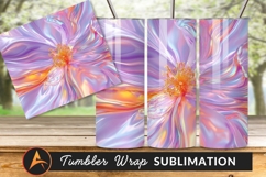 Luminous Iridescent Flower Abstract Art Tumbler Png Product Image 1