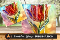 Glass Tulip Flower Tumbler Png Art Product Image 1