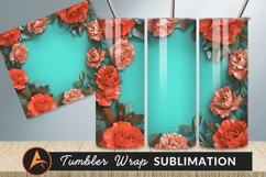 Floral Frame With Copy Space For Tumbler Png Product Image 1