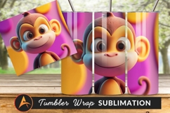 Cute Cartoon Monkey Character Tumbler Png Design Product Image 1
