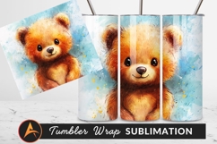 Cute Watercolor Teddy Bear Portrait Illustration Product Image 1