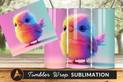 Cute Rainbow Bird Tumbler Png Image Product Image 1