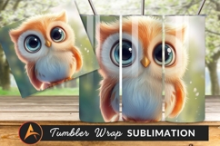 Adorable Cute Owl With Big Blue Eyes Tumbler Wrap Product Image 1
