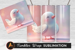 Cute White Bird Cartoon Character Tumbler Png Product Image 1