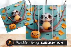 Halloween Sloth With Pumpkin On Tree Branch Tumbler Product Image 1