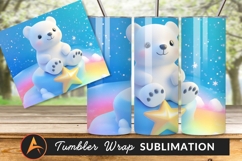 Cute Polar Bear With Starry Winter Scene Tumbler Product Image 1