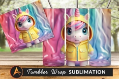 Unicorn In Raincoat Tumbler Png Illustration Product Image 1