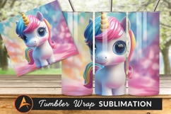 Cute Unicorn Cartoon Character Tumbler Png Product Image 1