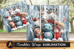 Winter Holiday Animals Festive Tumbler Png Product Image 1