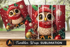 Festive Owl Winter Holiday Tumbler Png Product Image 1
