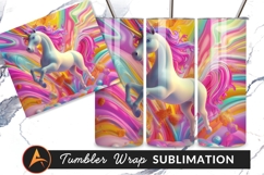 Dreamy Unicorn With Abstract Pastel Background Tumbler Png Product Image 1