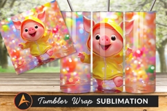 Cute Piglet In Raincoat Tumbler Png Product Image 1