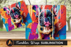 Colorful French Bulldog Painting Tumbler Png Product Image 1