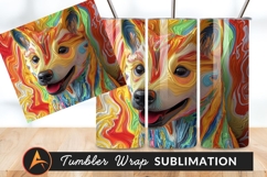 Abstract Dog Portrait Colorful Textured Art Tumbler Png Product Image 1