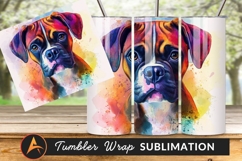 Watercolor Boxer Dog Pet Portrait Illustration Product Image 1
