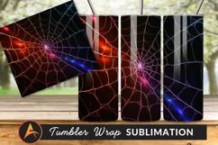 Colorful Spiderweb Design On Black Background Product Image 1
