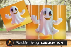 3D Render Smiling Ghost Tumbler Png Product Image 1
