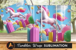 Pink Unicorn Leaping Above Tumbler Png Landscape Product Image 1