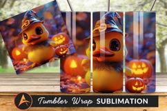 Cute Halloween Duckling In Witch Hat Tumbler Product Image 1