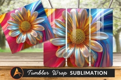 Metallic Flower With Abstract Colorful Background Tumbler Product Image 1