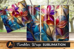 Abstract Floral Stained Glass Style Illustration Product Image 1