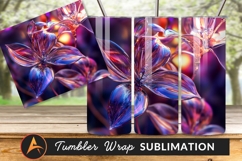 Translucent Flower Artwork Tumbler Png Floral Design Product Image 1