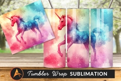 Watercolor Unicorn Tumbler Png Rainbow Fantasy Art Product Image 1