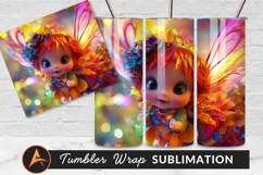 Cute Fairy With Colorful Wings And Flowers Tumbler Product Image 1