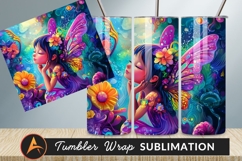 Dreamy Fairy With Wings In Floral Wonderland Tumbler Product Image 1