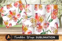 Alstroemeria Floral Pattern For Tumbler Png Product Image 1