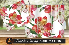 Alstroemeria Lily Floral Pattern For Tumbler Png Product Image 1