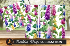 Watercolor Foxglove Flowers Seamless Pattern Tumbler Png Product Image 1