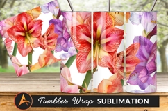 Vibrant Amaryllis Floral Arrangement For Tumbler Png Product Image 1