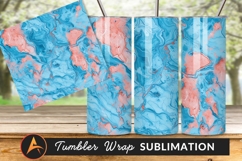 Coral And Blue Abstract Marble Texture Design Product Image 1