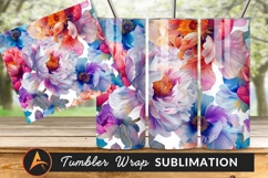Vibrant Colorful Floral Seamless Pattern Tumbler Png Product Image 1