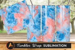Light Blue And Coral Abstract Design Product Image 1