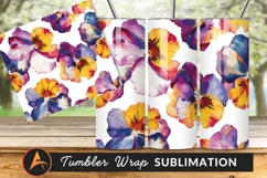Watercolor Pansy Flower Seamless Pattern Design Product Image 1