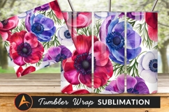 Watercolor Anemone Flowers Seamless Floral Pattern Product Image 1