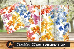 Watercolor Floral Pattern For Tumbler Png Design Product Image 1