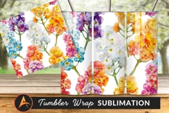 Vibrant Watercolor Floral Seamless Pattern Tumbler Png Product Image 1