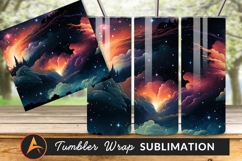 Dreamy Night Sky With Clouds And Stars Tumbler Design Product Image 1