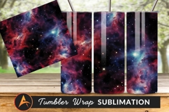 Red And Blue Nebula Starfield Tumbler Png Product Image 1