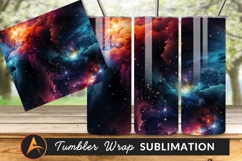 Vibrant Nebula Space Clouds With Tumbler Png Product Image 1