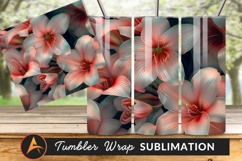 Elegant Amaryllis Floral Tumbler Png Background Product Image 1