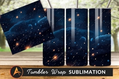 Stylized Deep Space Stars And Planets Tumbler Product Image 1