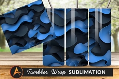 Abstract Blue And Black Wavy Background Product Image 1