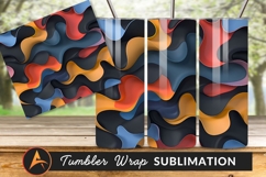 Abstract Wavy Layers Tumbler Png Background Product Image 1