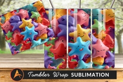 Colorful Star Characters Tumbler Png Illustration Product Image 1
