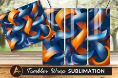 Abstract Ribbons With Orange And Blue Gradient Tumbler Product Image 1